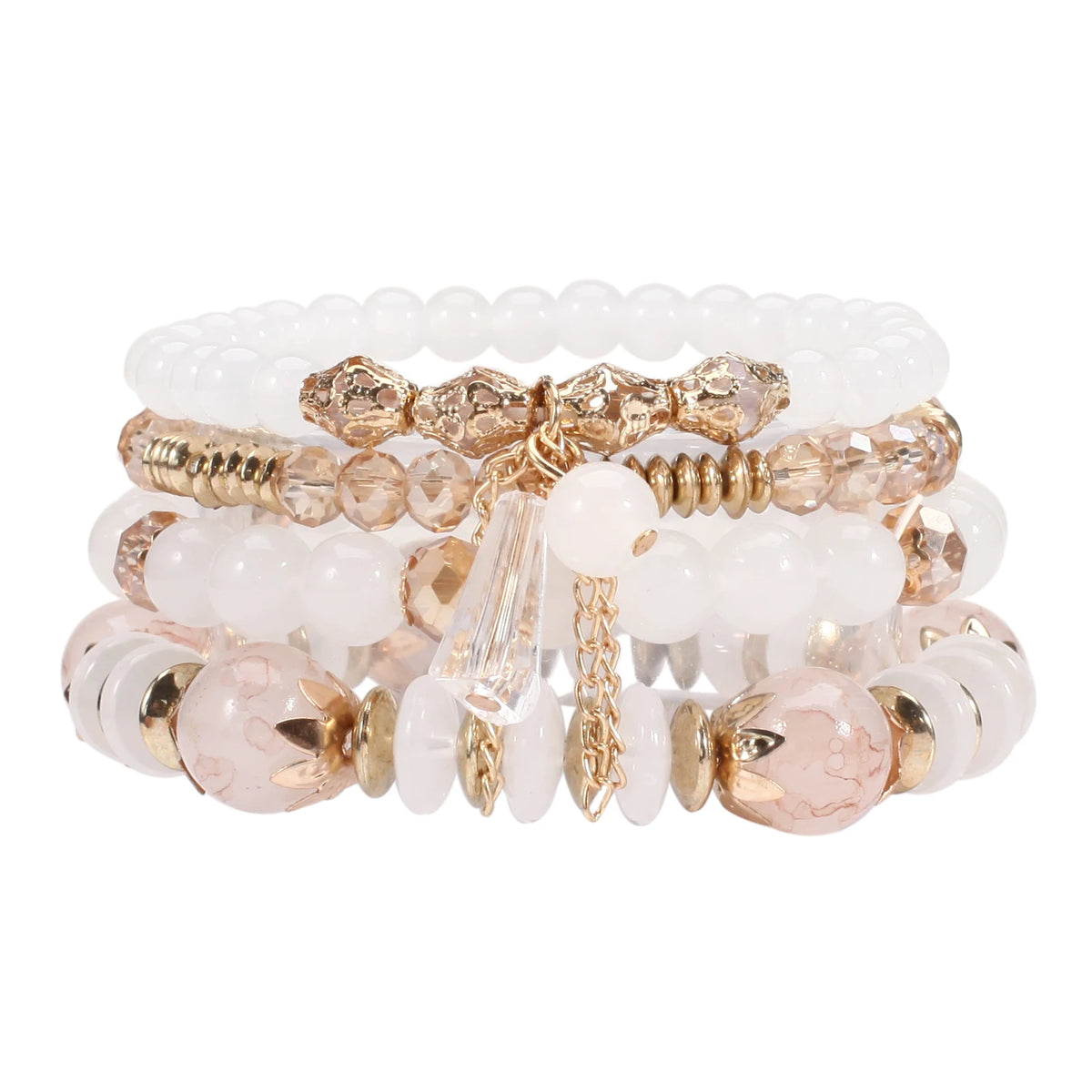 Bohemian Stackable Bead Bracelets for Women Multilayered Bracelet Pendant Charm Stretch Bangles K's Collection Store