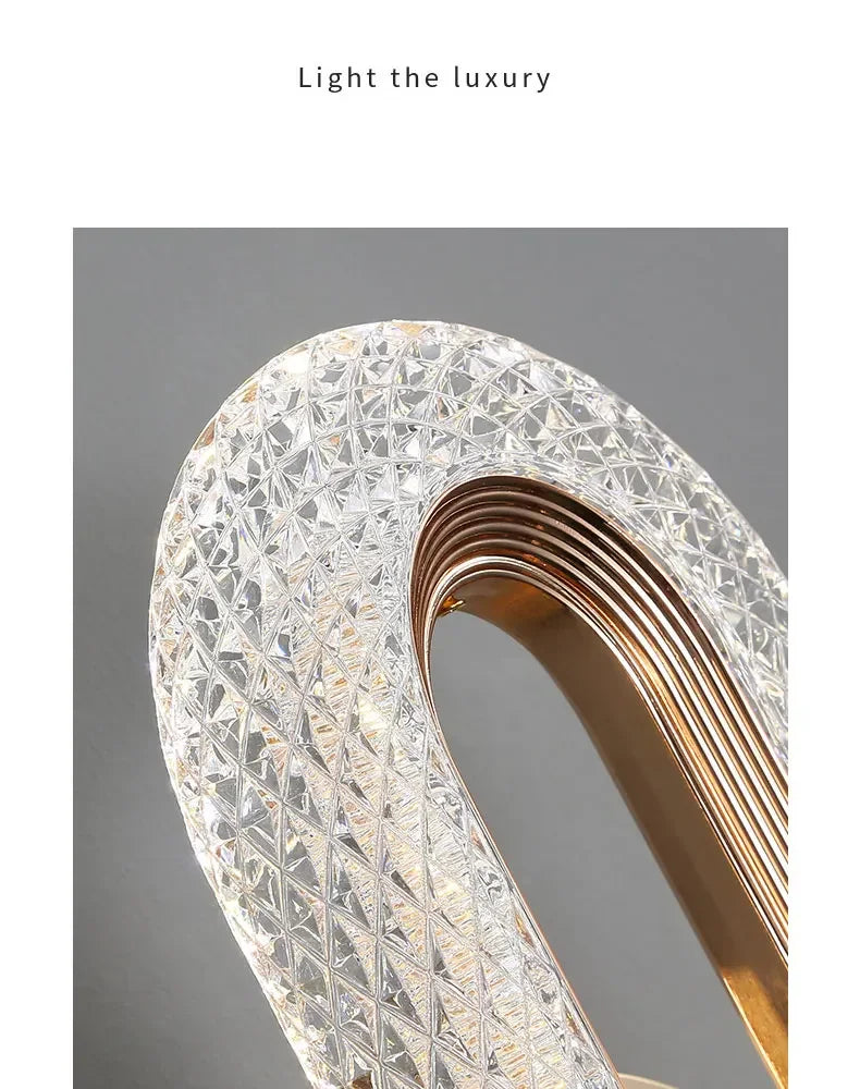 Luxury Bedroom Decoration Wall Lamp Acrylic Lampshade Rose Gold Metal Body Sconce Light LED Home Corridor Warm Atmosphere Lustre K's Collection Store