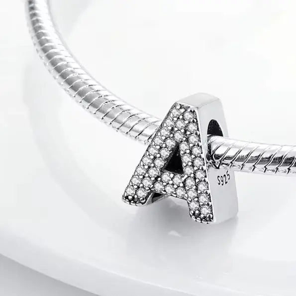Charms Fit Original Bracelet A-Z Alphabet Charms Beads 925 Sterling Silver 26 Letters Charm for Women Girl DIY Fine Jewelry Gift K's Collection Store