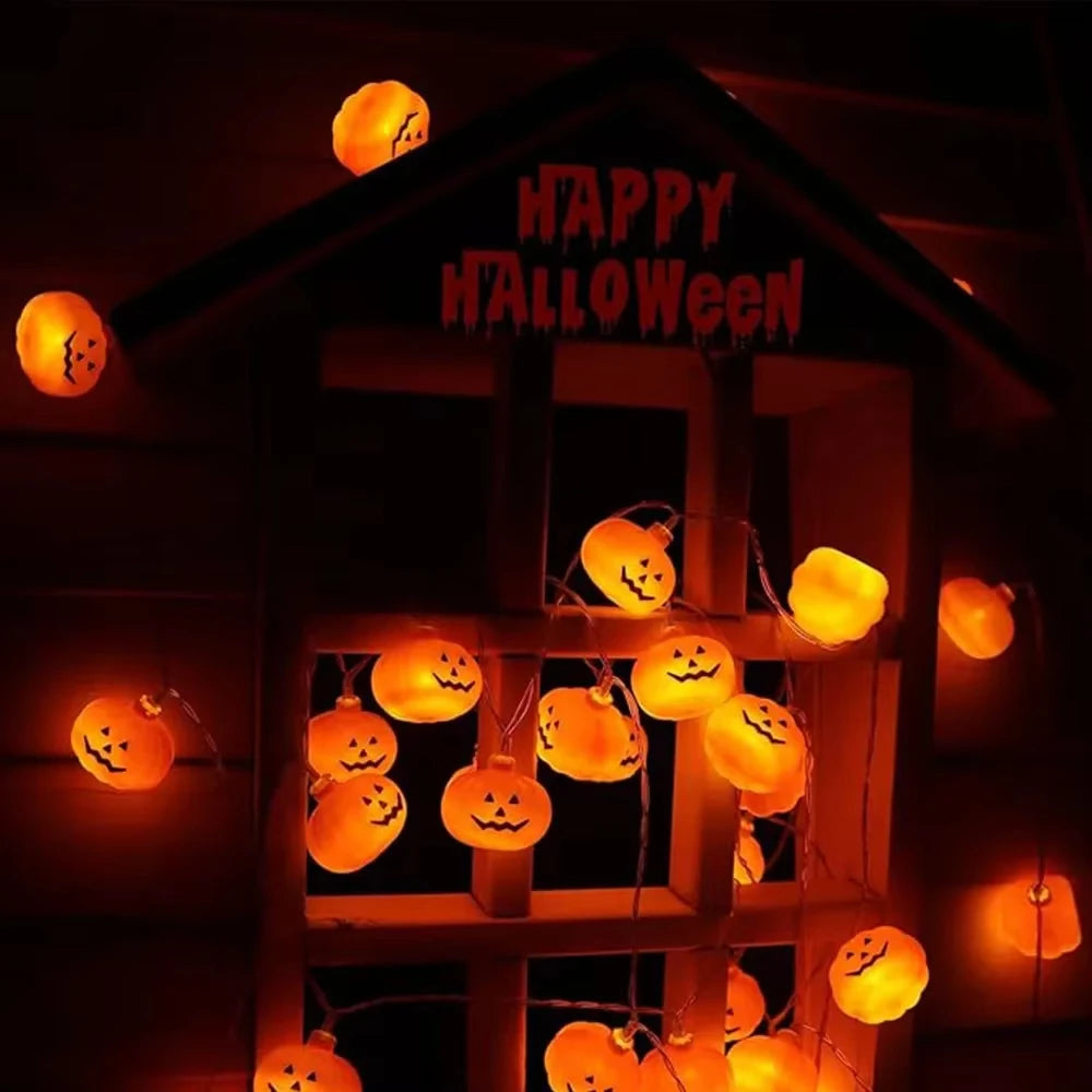 Halloween Pumpkin LED String Lights | Jack-O-Lantern Spooky Decor K's Collection Store