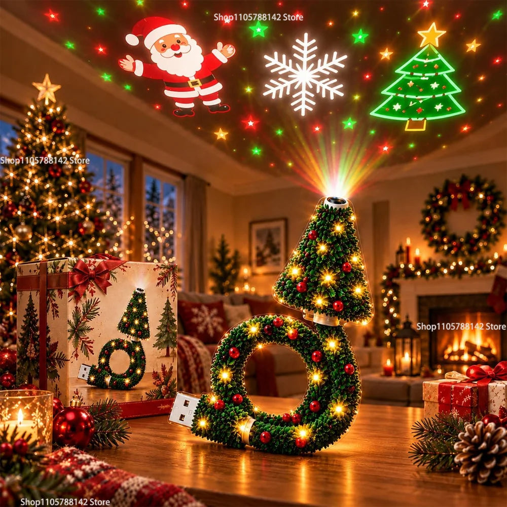 Christmas Tree Design Plug in Night Light Ceiling Projector Indoor, for Room Decor DIY Holiday Party Xmas Gifts K's Collection Store