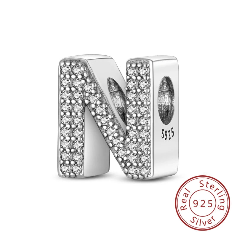 Charms Fit Original Bracelet A-Z Alphabet Charms Beads 925 Sterling Silver 26 Letters Charm for Women Girl DIY Fine Jewelry Gift K's Collection Store