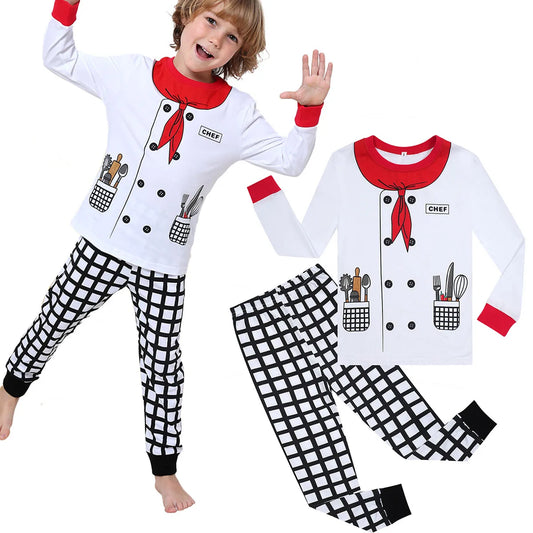 Chef Clothes Kids Halloween Costume Boys Cooking Game Uniform for Cosplay Party Toddler Preschool Career Day Theme Clothing Sets K's Collection Store