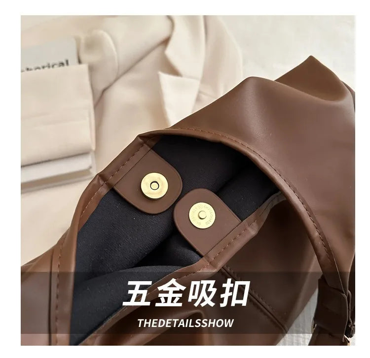 Large capacity commuting new winter popular 2025 solid color simple versatile fashion high sense texture casual single shoulder K's Collection Store