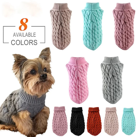 Dog Sweaters for Small Dogs Winter Warm Dog Clothes Turtleneck Knitted Pet Clothing Puppy Cat Sweater Vest Chihuahua Yorkie Coat K's Collection Store