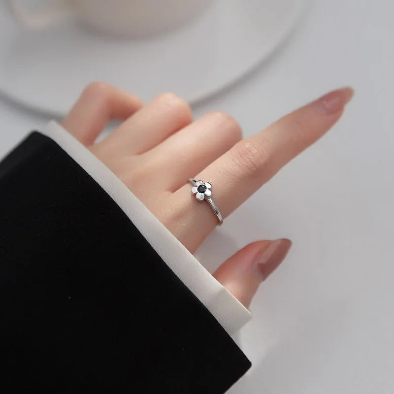 Luxury Zircon Flower Opening Rings for Women Cubic Zirconia Rose Cherry Blossom Tulip Adjustable Finger Ring Wedding Jewelry K's Collection Store
