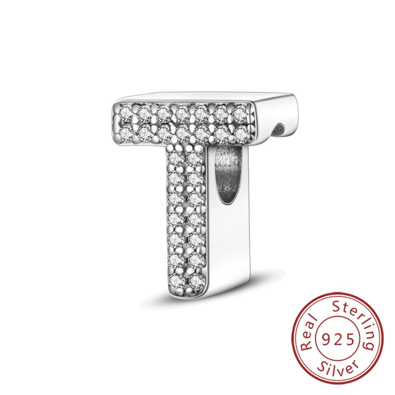 Charms Fit Original Bracelet A-Z Alphabet Charms Beads 925 Sterling Silver 26 Letters Charm for Women Girl DIY Fine Jewelry Gift K's Collection Store