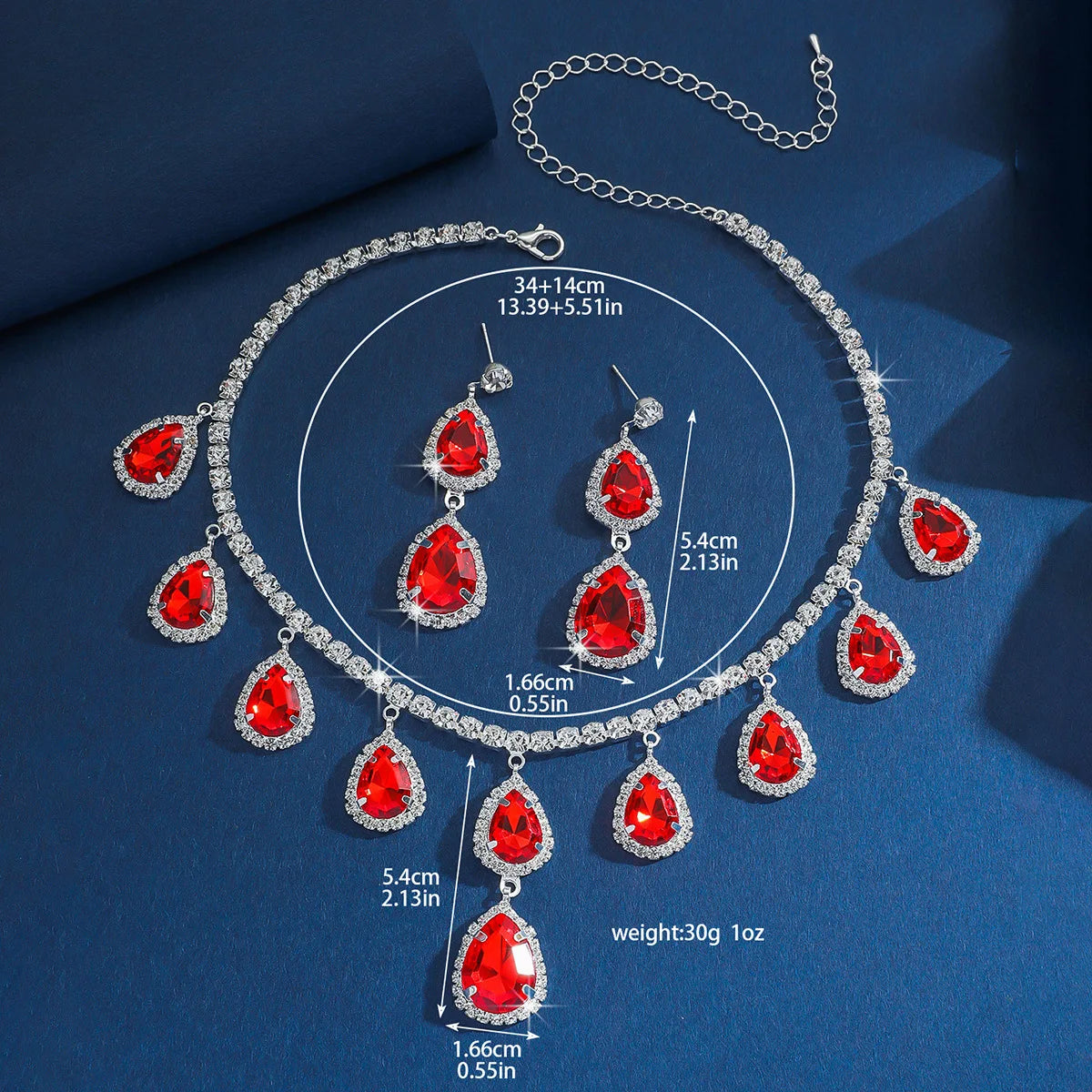 Women's Elegant Crystal Decorated Jewelry Set Trendy Pendant Necklace & Dangle Earrings Jewelry Set for Daily Clothing Decor K's Collection Store