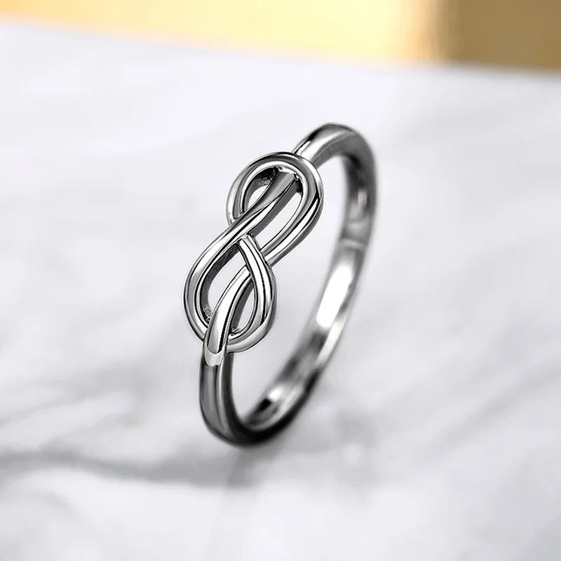 Luxury Female Rings 925 Sterling Silver Minimalist Infinity Design Women Finger Rings Accessories Daily Party Jewelry Bulk K's Collection Store