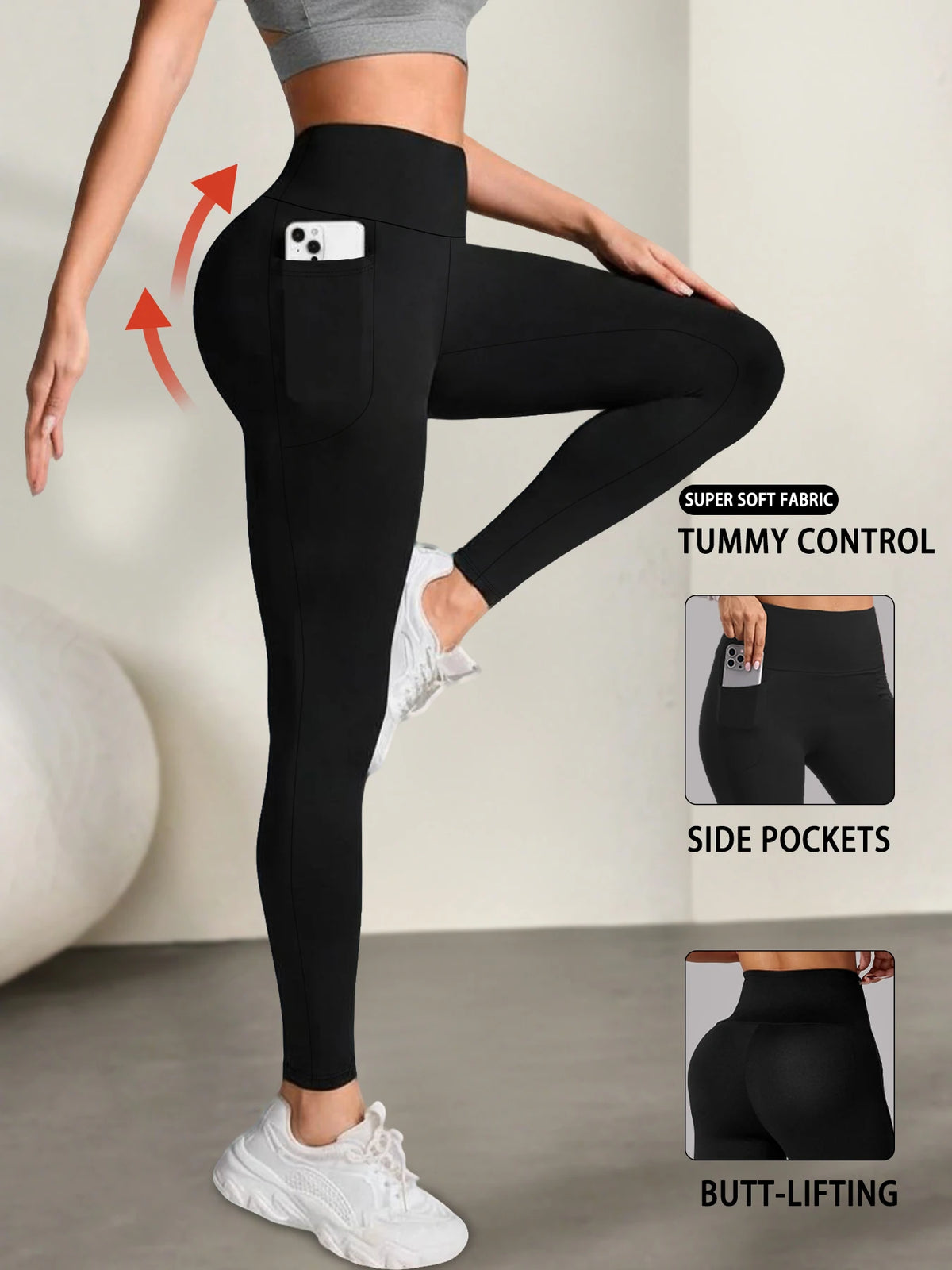 Women's Super Soft Leggings with Pockets, High Waisted Tummy Control for Yoga Workout and Casual Lounge Wear Comfort K's Collection Store