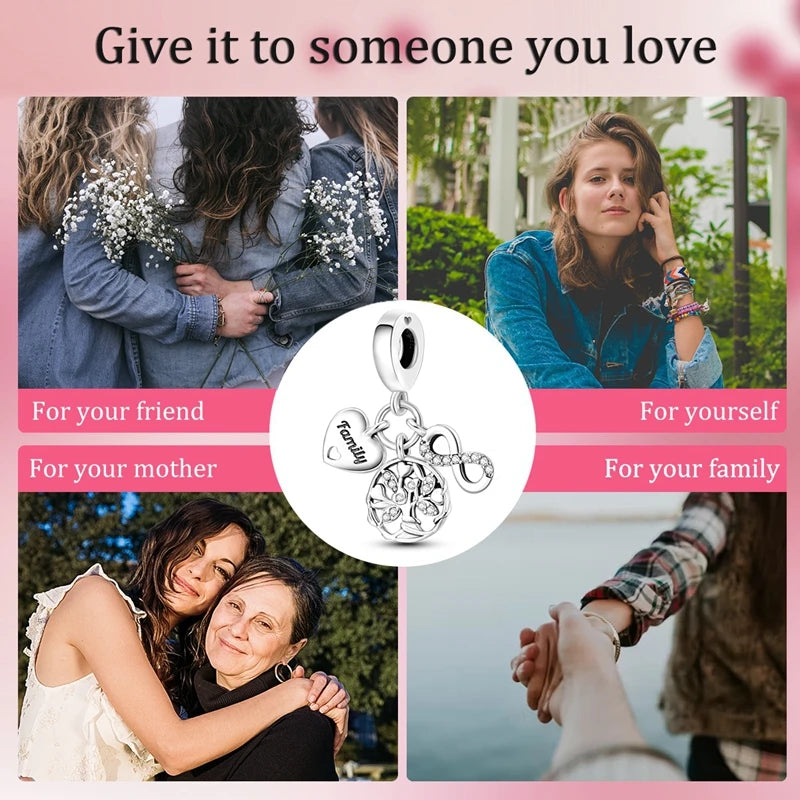 Charms Fit Original 925 Sterling Silver Beads Bear Kart Family Tree Charms For Bracelet Pendant Women Jewelry Gifts K's Collection Store