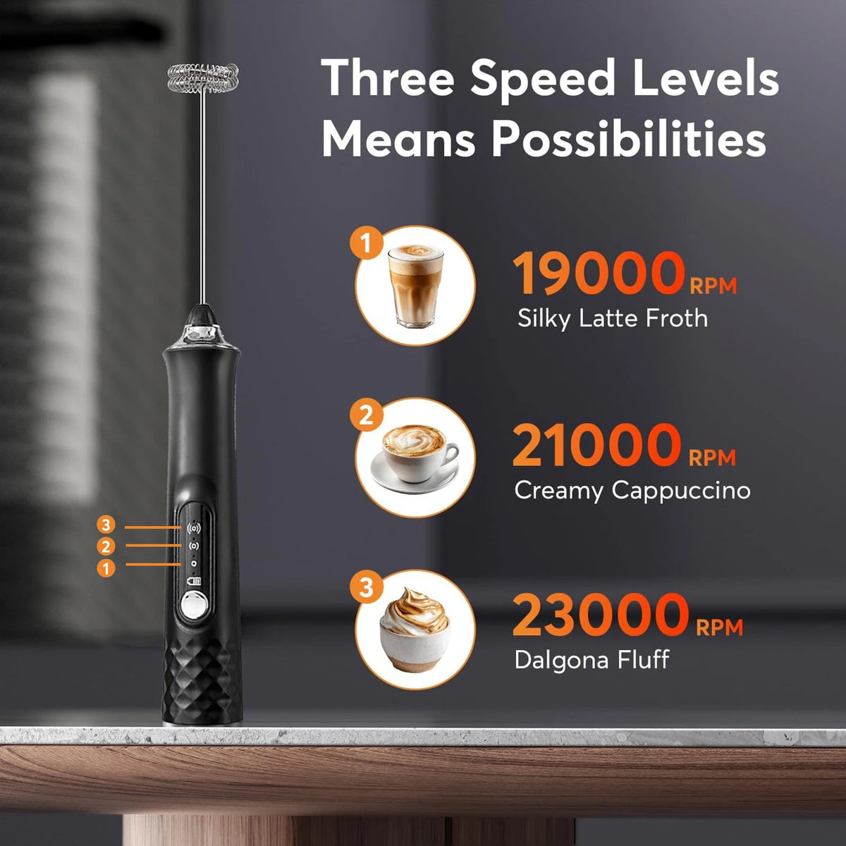 Milk Frother Wand Coffee Frother Handheld Foam Maker For Latte Rechargeable Electric Milk Frother Handheld Drink Mixer Gift Idea K's Collection Store