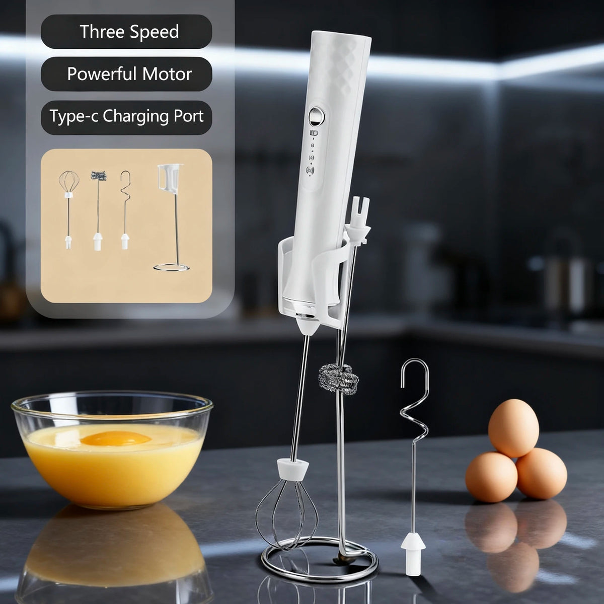Milk Frother Wand Coffee Frother Handheld Foam Maker For Latte Rechargeable Electric Milk Frother Handheld Drink Mixer Gift Idea K's Collection Store