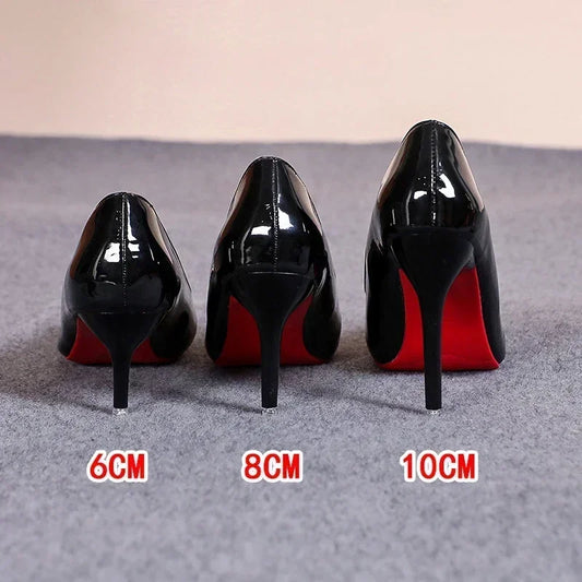 Sexy Red Bottom Women High Heels Classic Ladies Pumps Autumn Leather Dress Heel Shoes for Women Banquet Wedding High Heels K's Collection Store