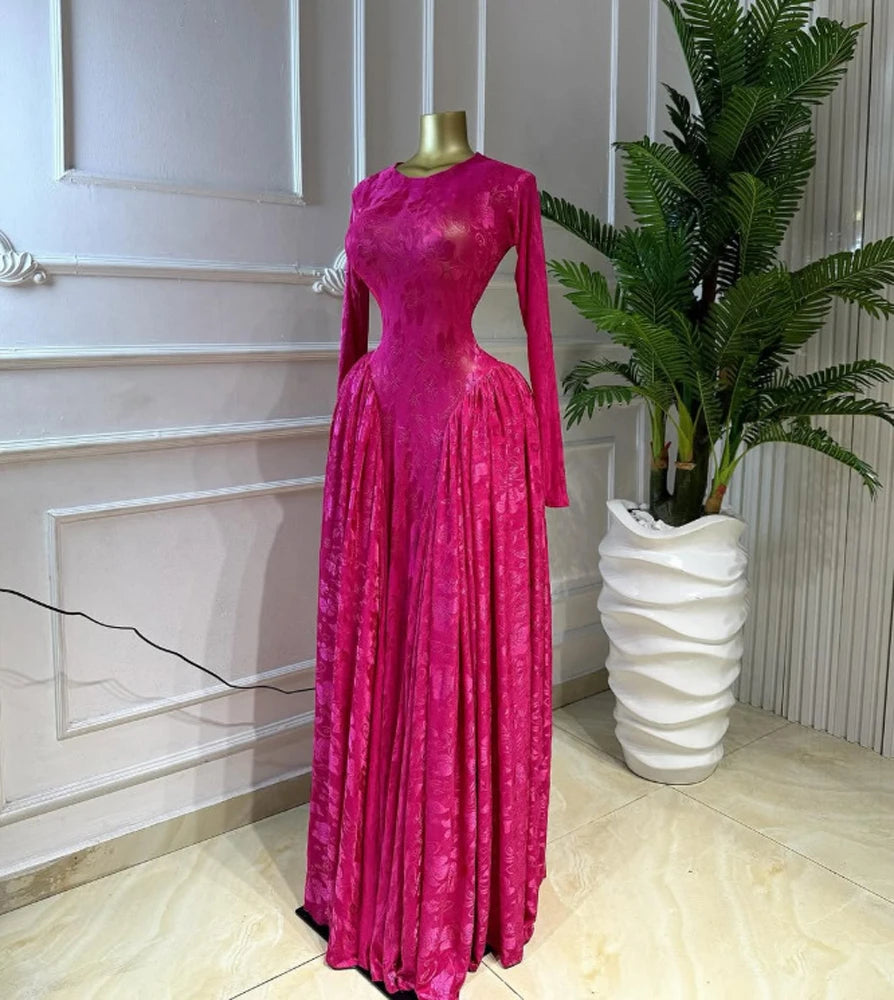 Luxury Women Elegant Design Print Mesh Long Dress with Inner Dress 2 Piece Set Vacation Beach Style Long Sleeved Maxi Dresses K's Collection Store