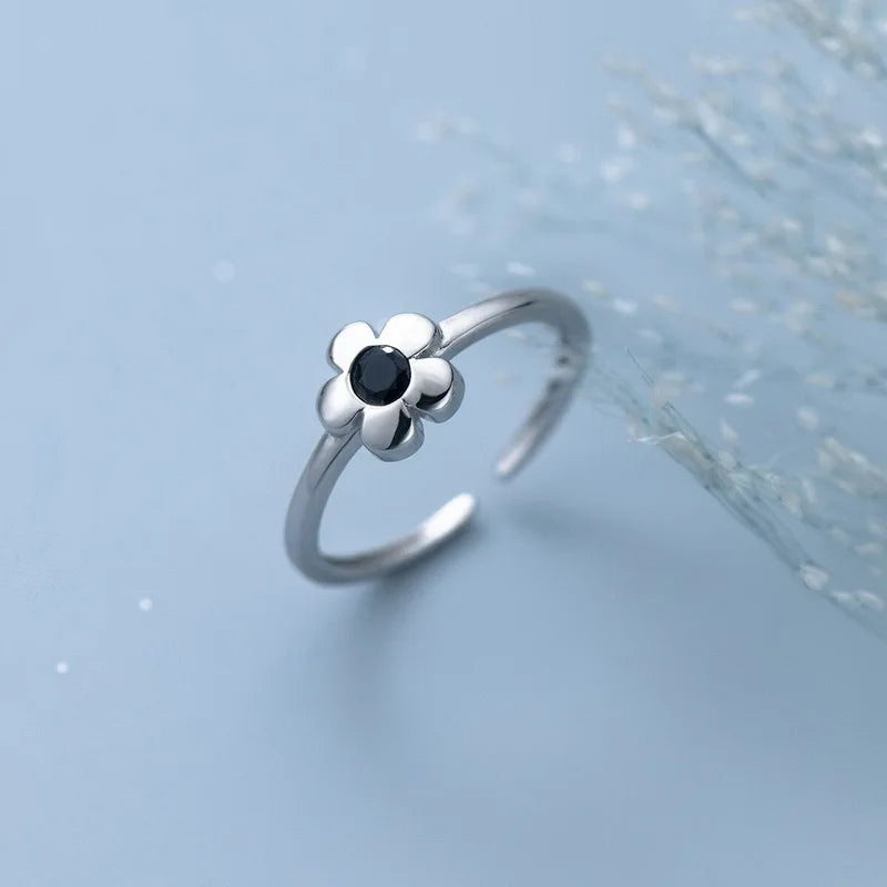Luxury Zircon Flower Opening Rings for Women Cubic Zirconia Rose Cherry Blossom Tulip Adjustable Finger Ring Wedding Jewelry K's Collection Store