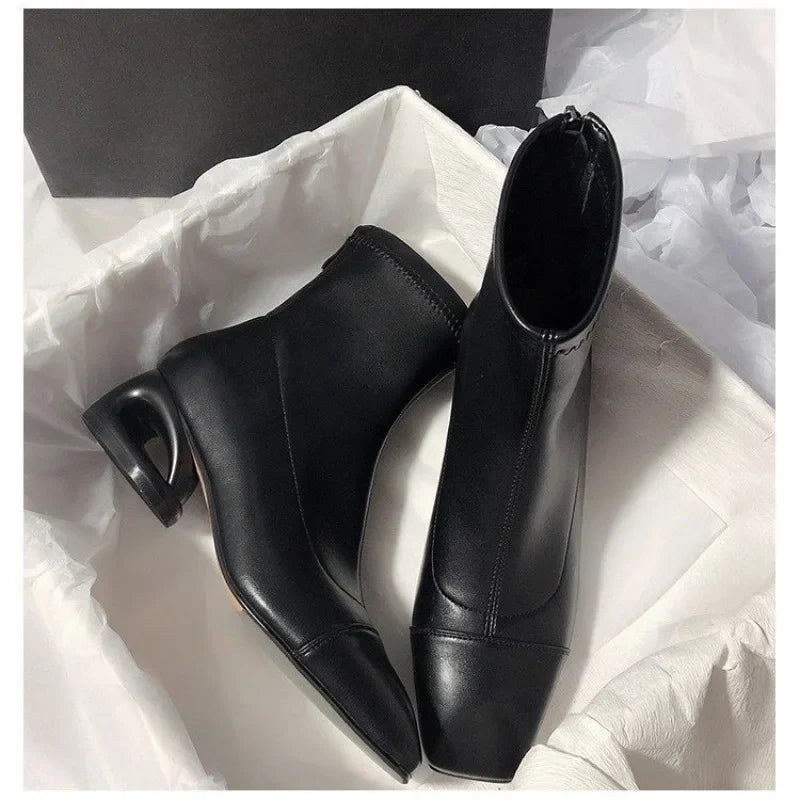 2025 New High-heeled Temperament Booties, Simple and Versatile, Literary and Retro Boots for Women K's Collection Store