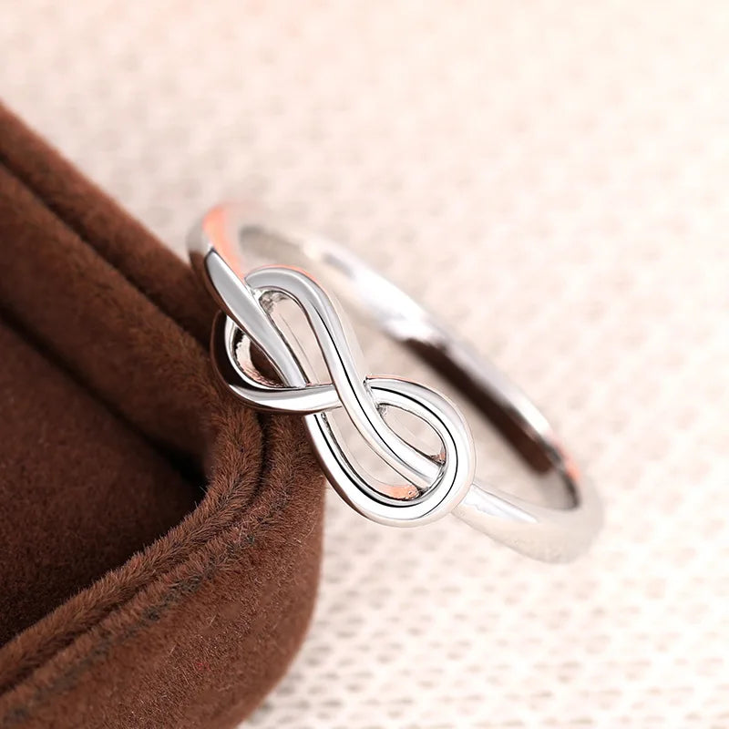 Luxury Female Rings 925 Sterling Silver Minimalist Infinity Design Women Finger Rings Accessories Daily Party Jewelry Bulk K's Collection Store