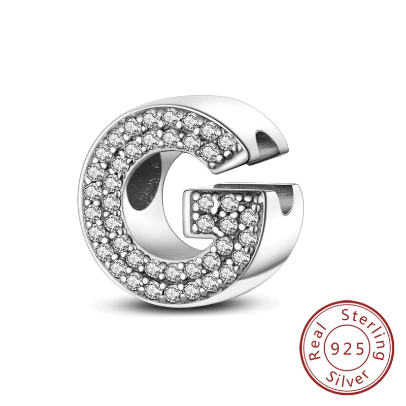 Charms Fit Original Bracelet A-Z Alphabet Charms Beads 925 Sterling Silver 26 Letters Charm for Women Girl DIY Fine Jewelry Gift K's Collection Store
