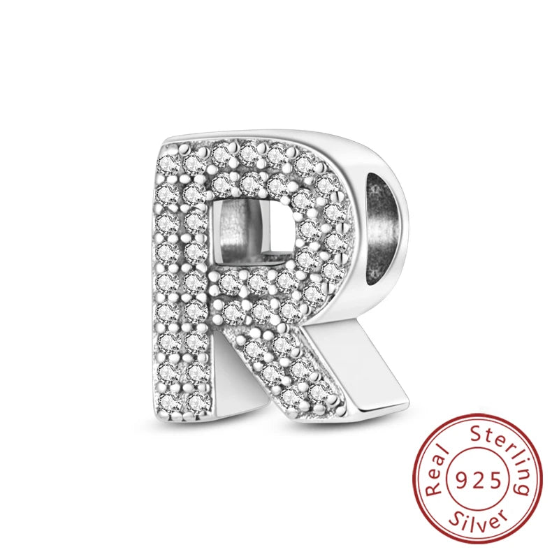 Charms Fit Original Bracelet A-Z Alphabet Charms Beads 925 Sterling Silver 26 Letters Charm for Women Girl DIY Fine Jewelry Gift K's Collection Store