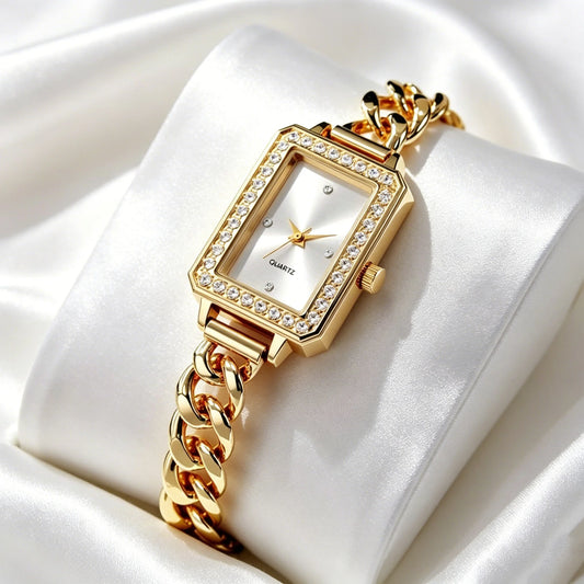 Luxury quartz watch with Roman numeral display zinc alloy case bracelet suitable both casual formal wear suitable women to wear K's Collection Store