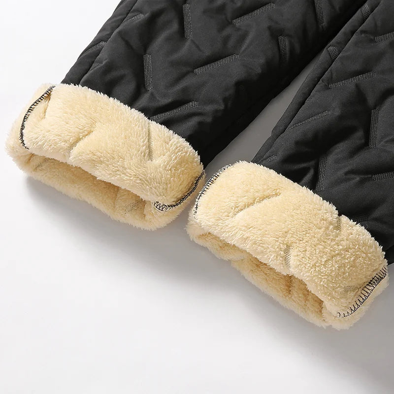 Winter Sweatwear Men Plush Thick Fleece Sweatpant Lambswool Thermal Trousers Casual Pants Waterproof Windproof Warm Cotton Pants K's Collection Store