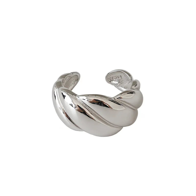 Real 925 sterling silver finger rings for women irregular Trendy fine Jewelry Large Adjustable Antique Rings Anillos K's Collection Store