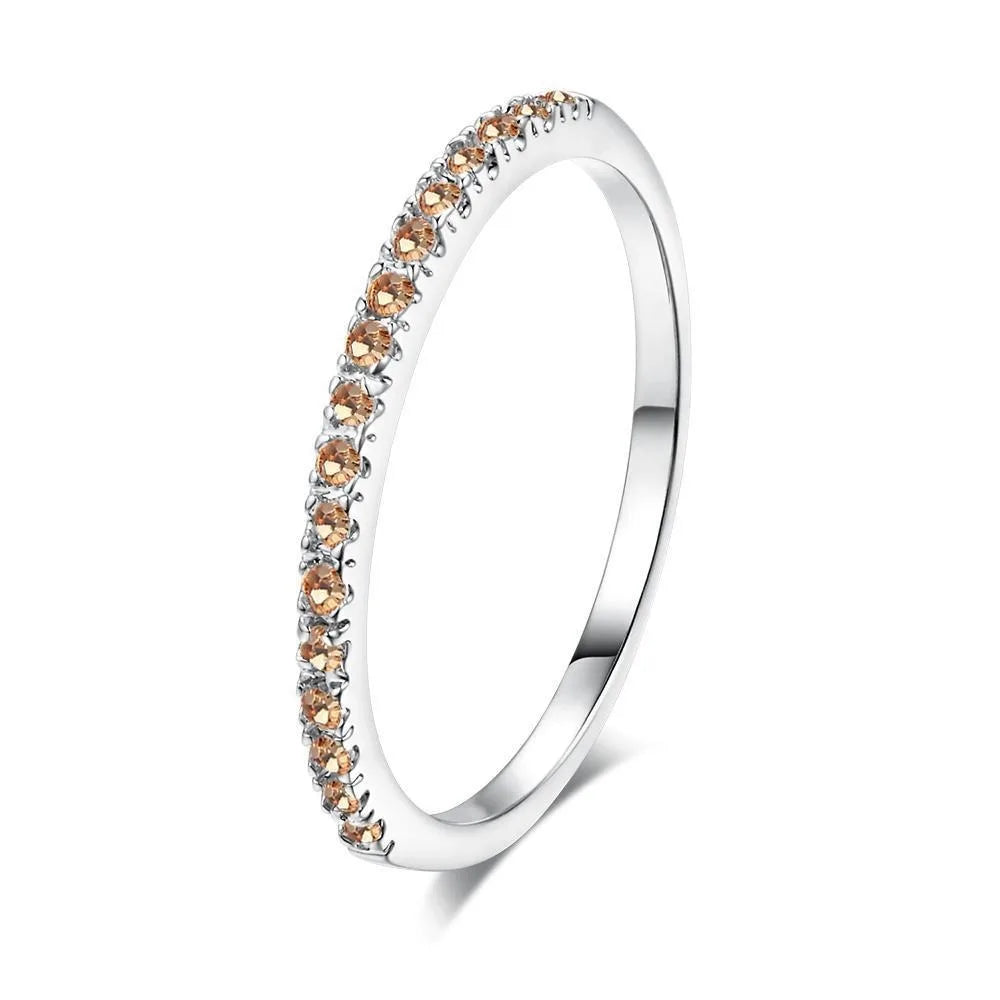 Simple Delicate Trendy Shiny Inlay Zirconia Thin Rings for Women Rose Gold Silver Colour Ring Wedding Accessory Jewelry Gifts K's Collection Store