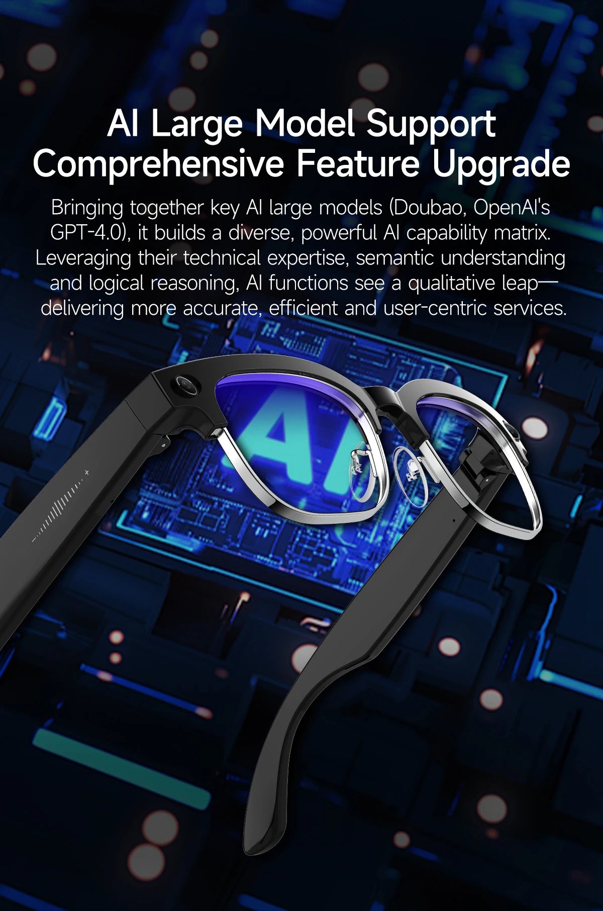 2026 New 8MP Ultra-Wide HD Camera Smart Glasses Video Record 4GB AI Photo Recognition BT Call Translation Voice Smart Glasses K's Collection Store