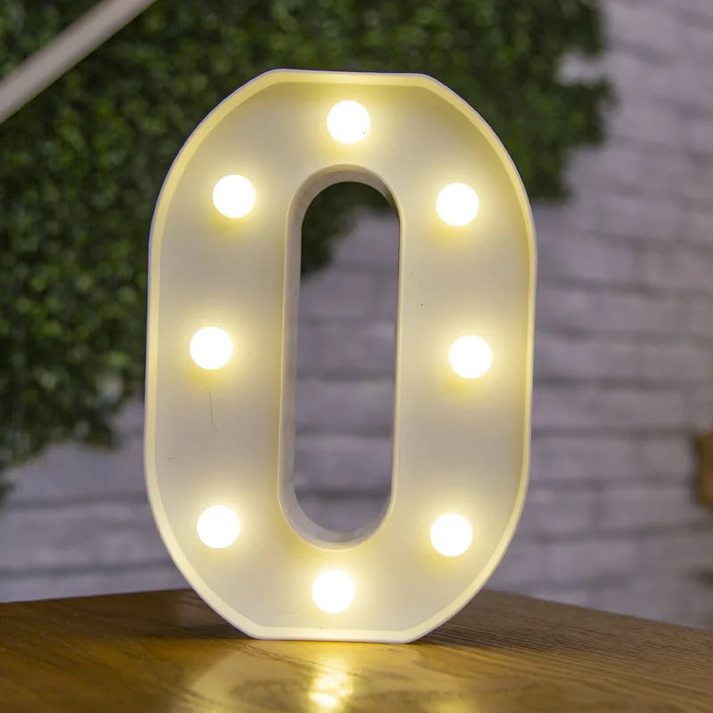 Luxury Alphabet Letter LED Lights Luminous Number Lamp  Battery Night Light for Home Wedding Birthday Christmas Party Decoration K's Collection Store