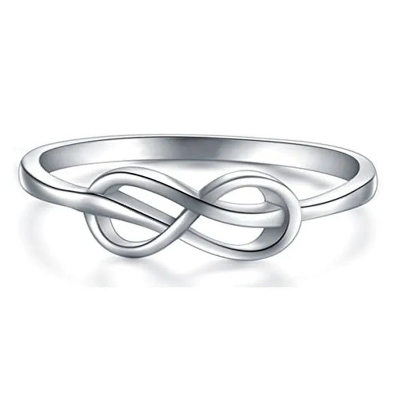 Luxury Female Rings 925 Sterling Silver Minimalist Infinity Design Women Finger Rings Accessories Daily Party Jewelry Bulk K's Collection Store