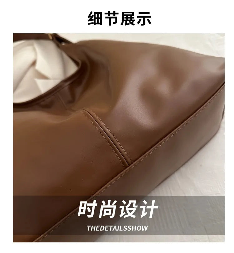 Large capacity commuting new winter popular 2025 solid color simple versatile fashion high sense texture casual single shoulder K's Collection Store