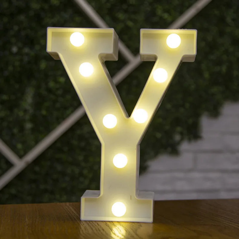 Luxury Alphabet Letter LED Lights Luminous Number Lamp  Battery Night Light for Home Wedding Birthday Christmas Party Decoration K's Collection Store