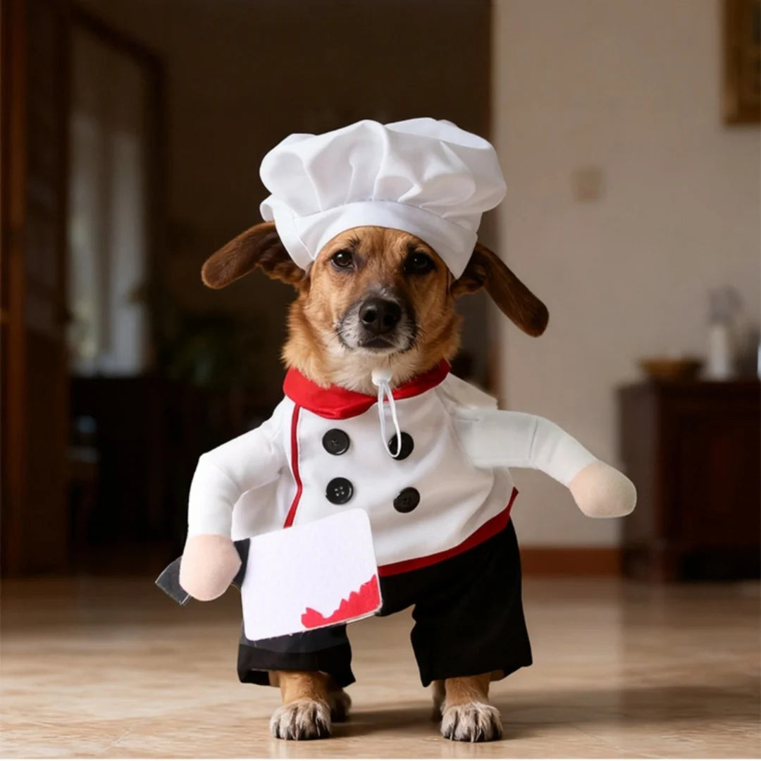 Funny Pet Chef Costume, Cute Dog Cat Baker Outfit for  Party, Birthday Photoshoot Cosplay Puppy Kitten Apparel K's Collection Store