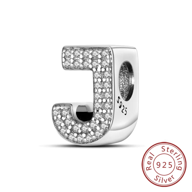 Charms Fit Original Bracelet A-Z Alphabet Charms Beads 925 Sterling Silver 26 Letters Charm for Women Girl DIY Fine Jewelry Gift K's Collection Store