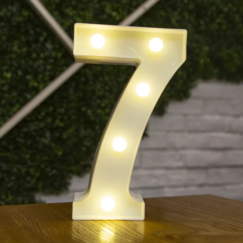 Luxury Alphabet Letter LED Lights Luminous Number Lamp  Battery Night Light for Home Wedding Birthday Christmas Party Decoration K's Collection Store
