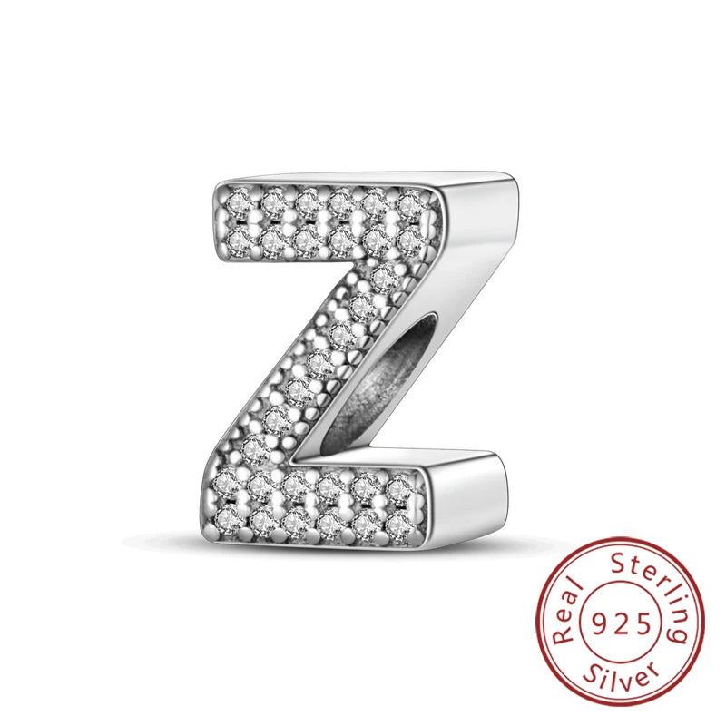 Charms Fit Original Bracelet A-Z Alphabet Charms Beads 925 Sterling Silver 26 Letters Charm for Women Girl DIY Fine Jewelry Gift K's Collection Store