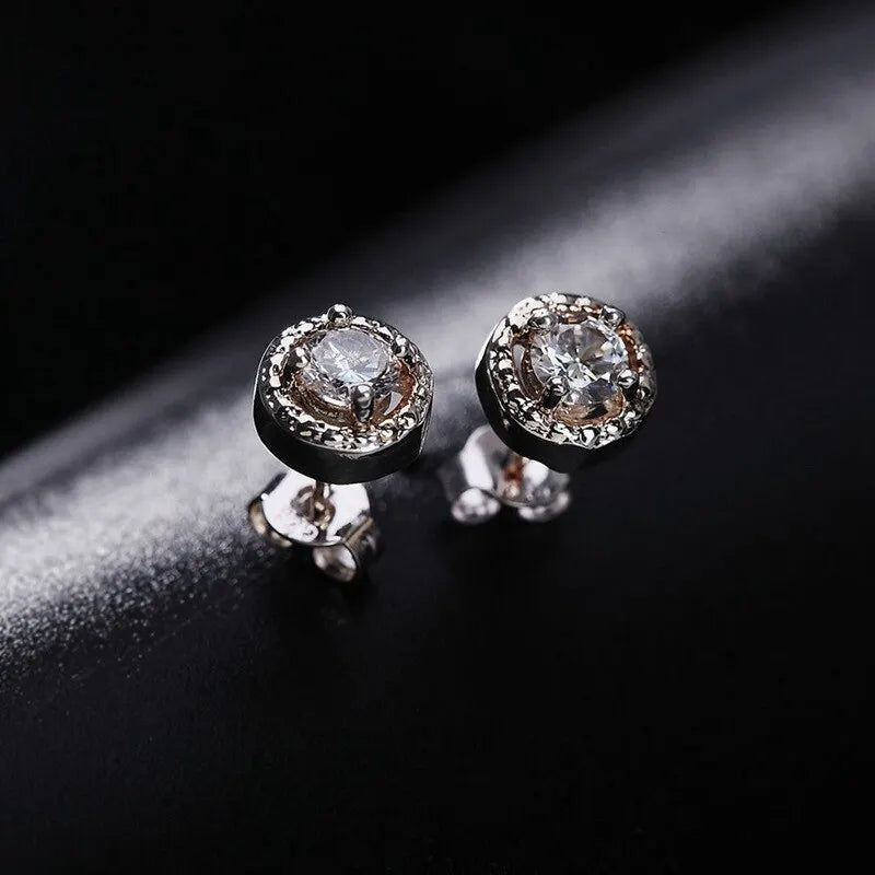 4pcs Jewelry Set Necklace Ring Earrings Female Models Light Luxury Style Brass With Zirconia Bright Silver Plated Jewelry K's Collection Store