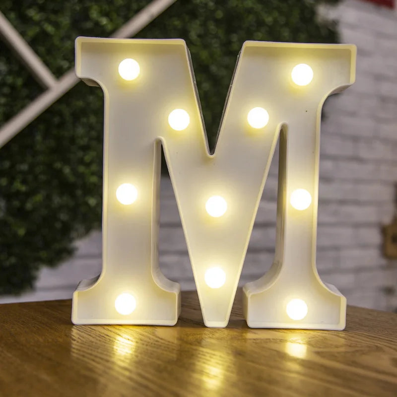 Luxury Alphabet Letter LED Lights Luminous Number Lamp  Battery Night Light for Home Wedding Birthday Christmas Party Decoration K's Collection Store
