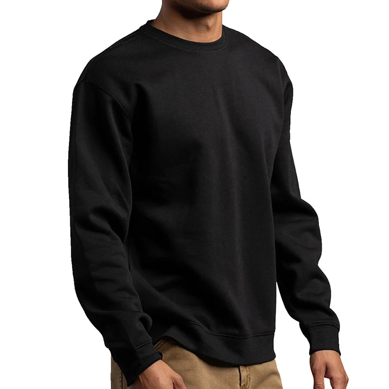 Basic Crewneck Sweatshirts for Men Women Spring Fall Warm Comfy Fleece Lined Pullover Tops Athletic Casual Loose Fit Sweaters K's Collection Store