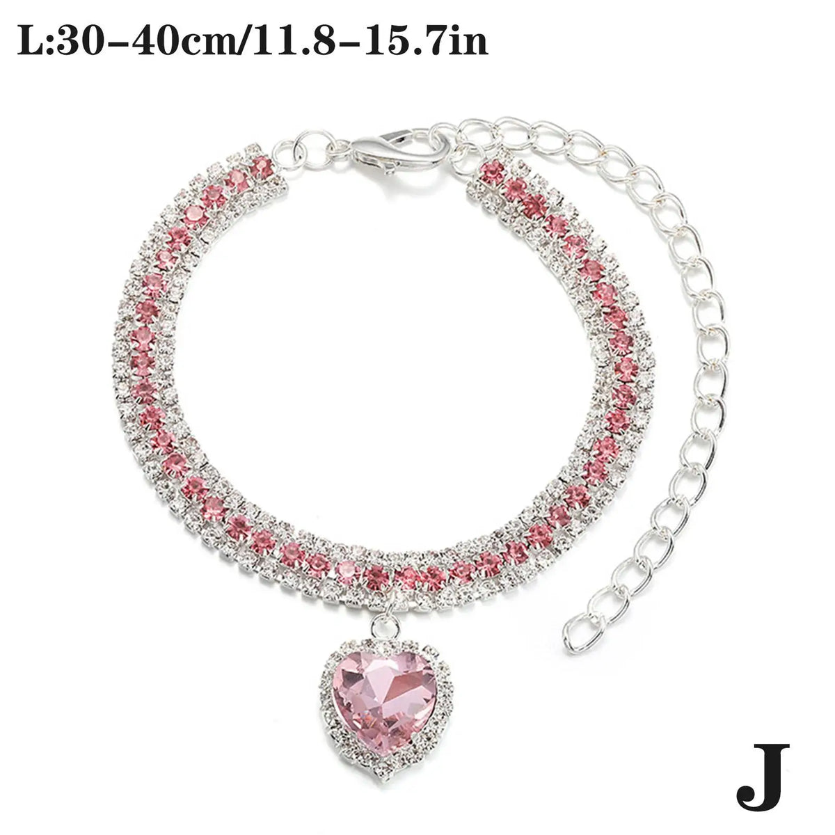 Luxury Crystal Cat Collar Love Pendant Necklace Pet Collar Adjustable Small Dog Cat Neck Ring Rhinestone Collar Pet Accessories K's Collection Store