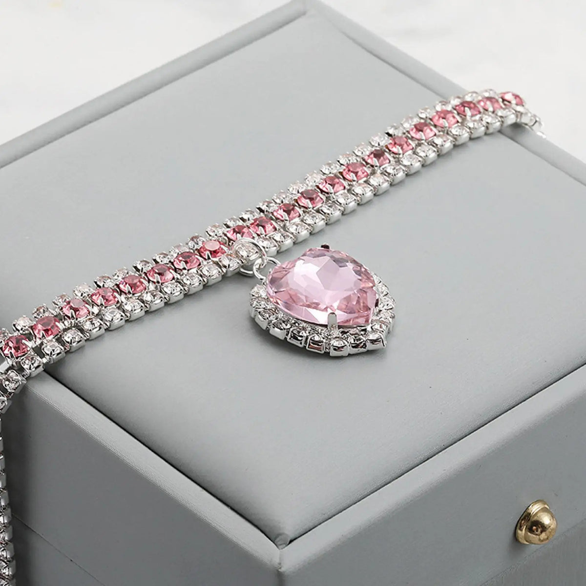 Luxury Crystal Cat Collar Love Pendant Necklace Pet Collar Adjustable Small Dog Cat Neck Ring Rhinestone Collar Pet Accessories K's Collection Store