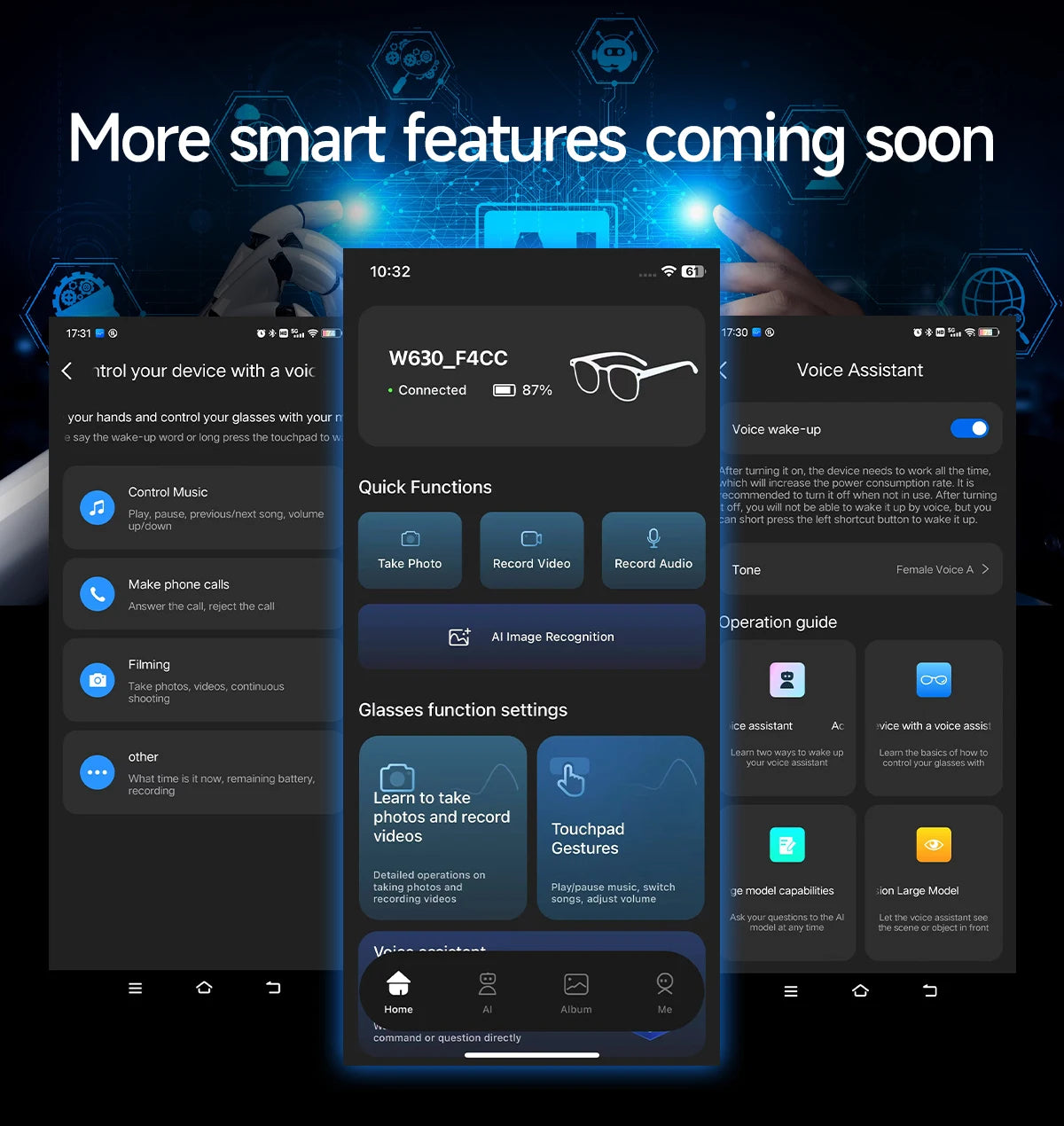 2026 New 8MP Ultra-Wide HD Camera Smart Glasses Video Record 4GB AI Photo Recognition BT Call Translation Voice Smart Glasses K's Collection Store