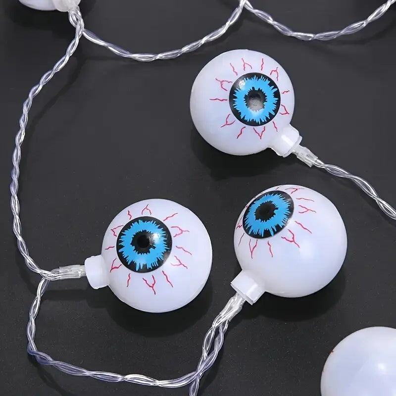 1PC Halloween Eyeball LED Lights Indoor/Outdoor Battery Operated String Lamps Haunted House Bar Holiday Party Spooky Decor K's Collection Store