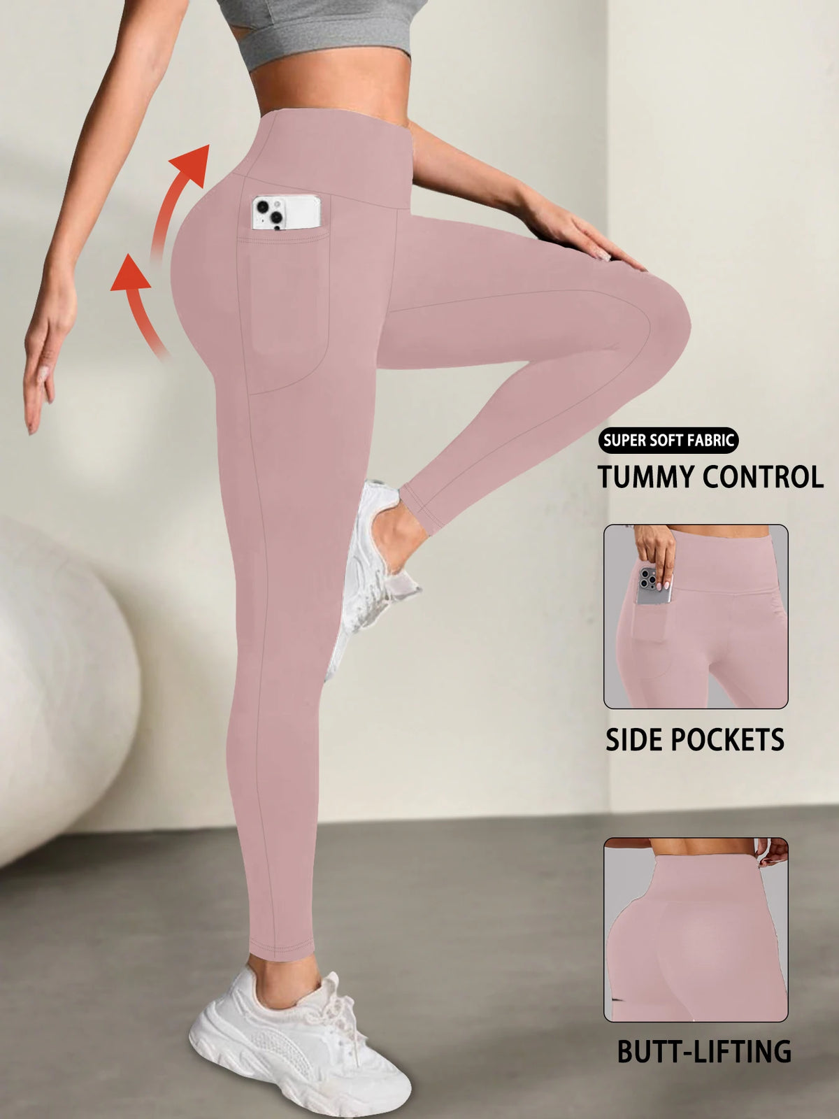 Women's Super Soft Leggings with Pockets, High Waisted Tummy Control for Yoga Workout and Casual Lounge Wear Comfort K's Collection Store