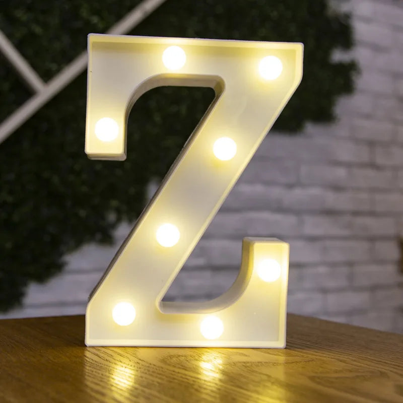 Luxury Alphabet Letter LED Lights Luminous Number Lamp  Battery Night Light for Home Wedding Birthday Christmas Party Decoration K's Collection Store