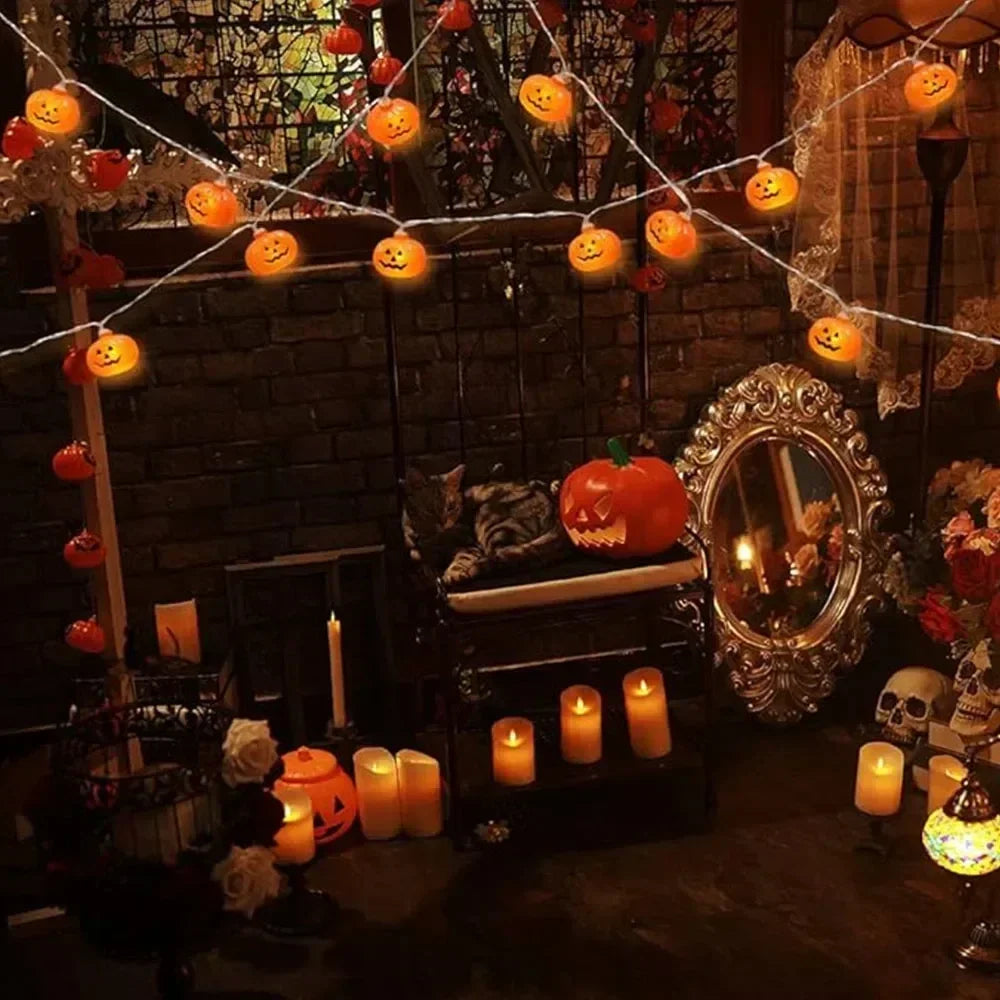 Halloween Pumpkin LED String Lights | Jack-O-Lantern Spooky Decor K's Collection Store