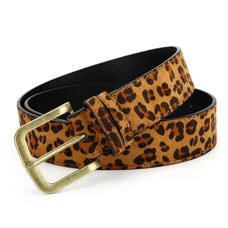 Boho Style PU Leopard Print Belt Women Dress Slim Fit Women Dress Custom Belt K's Collection Store