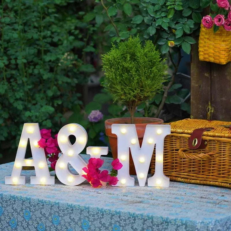 Luxury Alphabet Letter LED Lights Luminous Number Lamp  Battery Night Light for Home Wedding Birthday Christmas Party Decoration K's Collection Store