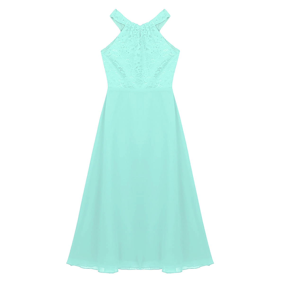Kids Chiffon Floral Lace Cutout Back Flower Girl Dress Childs Girls Children Wedding Birthday Party Clothes K's Collection Store